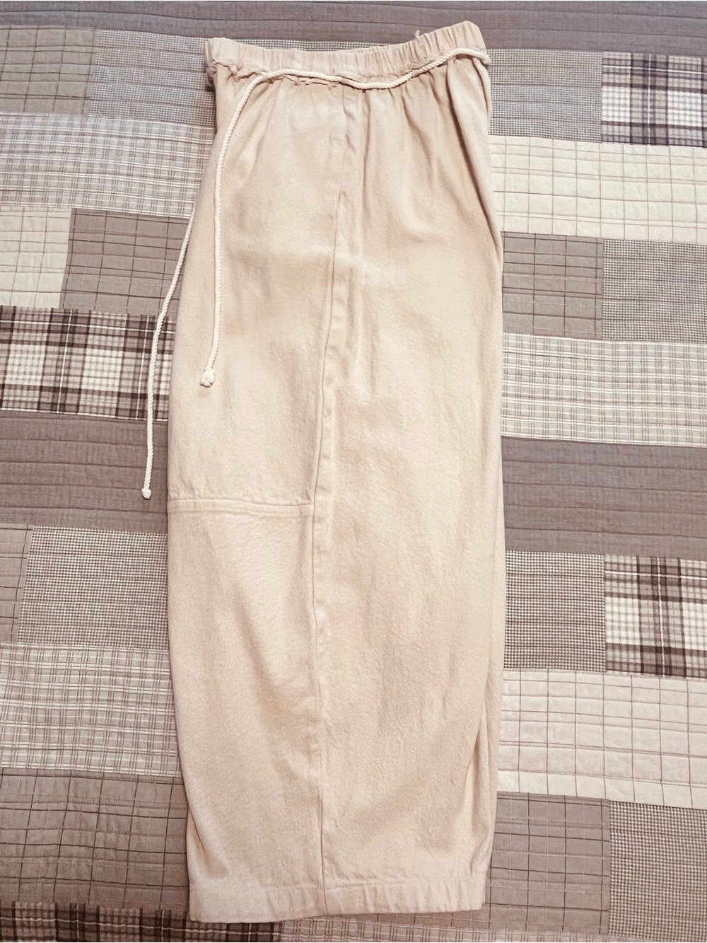 FREE PEOPLE Wide Leg Ivory Kayden Barrel Pants Small Drawstring rope harem crop - Picture 4 of 16